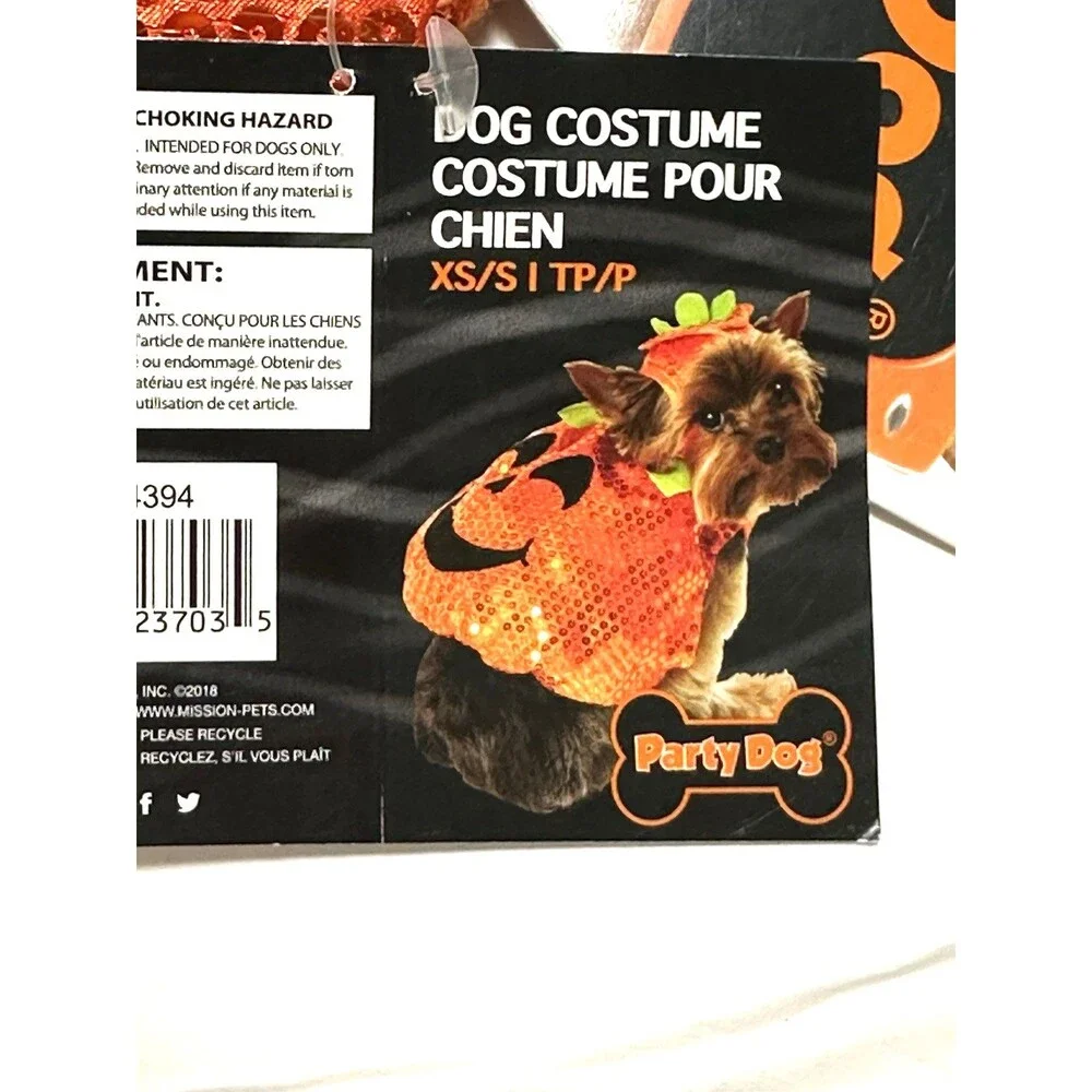 Party Dog Size XS Sequin Pumpkin Lobster Costumes Lot of 2 NEW